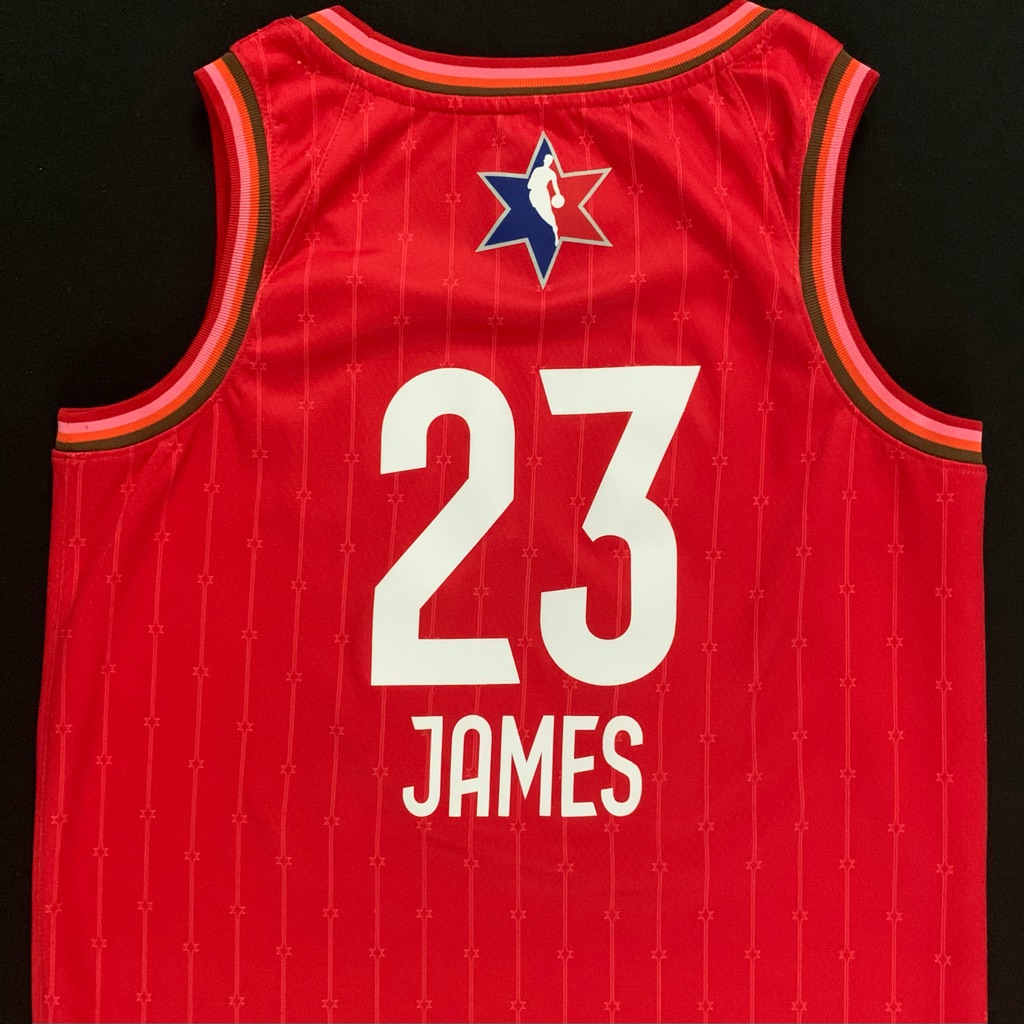 Jordan Lebron James All Star #23 Red Swingman Jersey Chicago 2020 40 Men’s Small